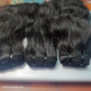 Prolongements droits de cheveux humains de vague profonde lâche de double trame de machine en vrac indienne naturelle vierge non traités - Product Image 3