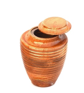 <b>Large</b> Round Wooden <b>Urns</b> for Human Ashes - Cremation for Pet - for Adult- Funeral <b>Urn</b> Box - Product Image 3