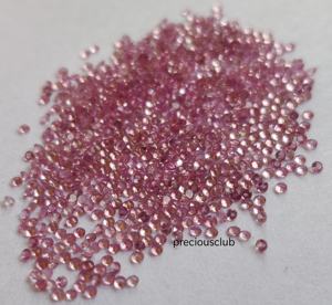 Tourmaline rose naturelle 1 mm, taille ronde facettée, qualité supérieure - Tourmaline rose facettée en vrac - Product Image 1