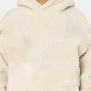 Sweat à capuche en laine d'agneau surdimensionné personnalisé couleur unie sweats à capuche vierges sweats unisexe hiver Sherpa laine d'agneau à capuche - Product Image 6