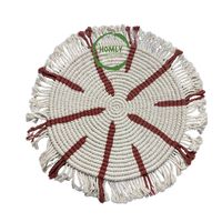 Tapis de table moderne antidérapant fait main de 12 pouces, design personnalisé, couleur polyester coton, épaisseur 3 mm, respectueux de l'environnement, HOMLY fabriqué en Inde