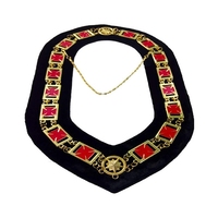 Collar de cadena masónica hecho de peso pesado Collar masónico bordado de oro LODGE & GRADO PRODUCTOS DE REGALIA MASÓNICA