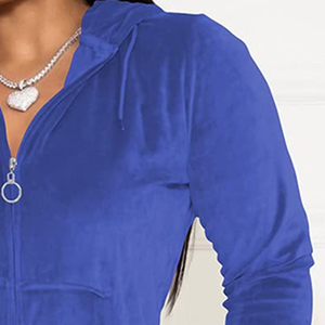 Chándal de terciopelo para mujer con estampado de logotipo totalmente personalizado, producto de alta demanda, chándal de terciopelo para mujer en varios colores - Product Image 5