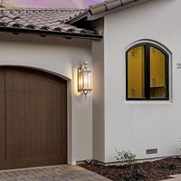 SIMIG Applique murale à LED en verre doré tout cuivre pour intérieur et extérieur Appliques d'angle de jardin Applique murale fantaisie pour jardin, couloir