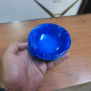 Bol de service en résine époxy bleue, bol à soupe, vaisselle de luxe, bol tendance, bol fait main de style américain, plats et assiettes - Product Image 1