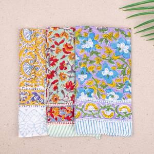 3 bandanas en coton unisexes, style bohème, pour l'été, foulard pour la tête, bandanas imprimés à la main, cadeau pour femmes - Product Image 1