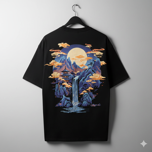 T-shirt Ringer décontracté pour homme, 100 % coton, grammage lourd 220 grammes, coupe ample et oversize, avec impression 3D personnalisée en relief et sérigraphie - Product Image 1