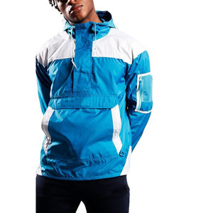 Chaqueta cortavientos de alta calidad para hombre con logotipo personalizado, precio al por mayor, 2025, nuevo diseño, color, impermeable, de talla grande, con cremallera - Product Image 6