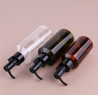 Bouteilles d'huile corporelle vides avec pompe à pression, impression de logo personnalisée, 100 ml, 150 ml, 200 ml, couleur ambre, distributeur d'huile, bouteille en plastique pour huile