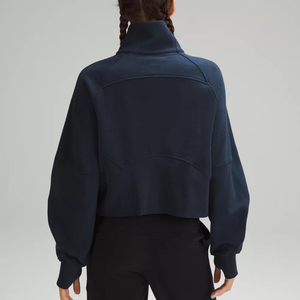 Sweat-shirts à demi-zip en polaire pour femmes, respirants, à séchage rapide, écologiques, pour l'entraînement hivernal, confortables, hauts de sport personnalisés - Product Image 2