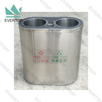 SD-10 106L Airport Mall Double Poubelle Bacs de Recyclage Poubelle d'intérieur en acier inoxydable avec 2 compartiments Poubelle de Recyclage