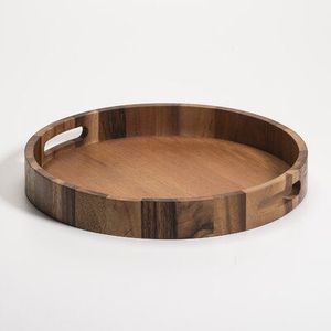 Rustic Wooden presentation <b>tray</b> with metal handles for farmhouse kitchen decor breakfast tea coffee snacks <b>drinks</b> use - Product Image 2