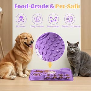 <b>Silicone</b> licking <b>mat</b> for pets slow feeder pad promotes calm feeding aids digestion safe durable dishwasher safe non slip surface - Product Image 5