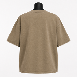 เสื้อยืดโอเวอร์ไซส์สีน้ำตาลอ่อนพิมพ์ลายกราฟิกสำหรับผู้หญิง ผ้าฝ้าย สวมใส่สบาย ทรงหลวม สไตล์สตรีทแวร์ - Product Image 2