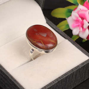 Noreena, anillo fino de plata de ley 92,5, Jaspe Natural, piedra preciosa, corte ovalado, declaración delicada, estilo Hip Hop, certificado IGI - Product Image 6