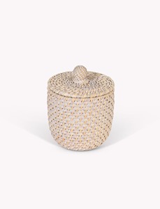 Boîte ronde en rotin avec couvercle, boîte de rangement artisanale, écologique, naturelle, décoration intérieure et extérieure, vente en gros du Vietnam - Product Image 6