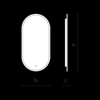 Miroir LED ovale moderne en verre, éclairage ambiant 360°, bord fin, 100% fabriqué en Italie, export, pour mariage et salle de bain - Ventes Flash