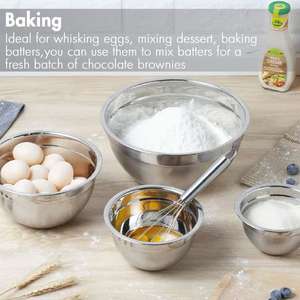 Versatile 24cm Stainless Steel <b>Mixing</b> <b>Bowl</b> <b>with</b> <b>Lid</b>: Perfect for Cooking, Food Storage, and Meal Preparation - Product Image 3