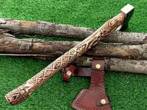 High Quality Damascus Steel Tomahawks 12 Inches 1 Year Warranty Multi-Purpose Industrial Use Silver Damascus Steel Handle - Product Image 5