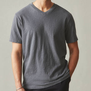 T-shirts pour hommes 100% coton, manches courtes, col en V, t-shirts d'été pour hommes, t-shirts personnalisés avec logo, t-shirts en jersey bio, t-shirts surdimensionnés - Product Image 2