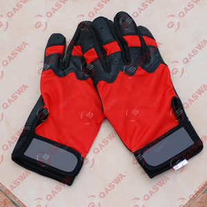Dernière tendance Rouge & Noir Combo Gants de frappeur de baseball à manchette courte Gants de frappeur en cuir de qualité supérieure personnalisés - Product Image 3