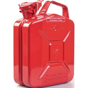 Bidon à carburant en acier rouge feu RAL 3000, capacité 5L, épaisseur de tôle 0,9 mm, dimensions L230xW120xH310mm, boîte de rangement VALPRO - Product Image 1