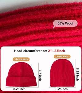 Gorro de invierno de punto grueso de moda, gorro de lana cálido, gorro suave y cómodo unisex para uso al aire libre, viajes y moda fría elegante - Product Image 2