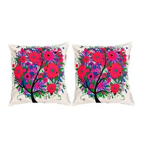 Fundas de Cojín Multicolor con Estampado Digital de Árbol Floral, 16x16, Hechas a Mano, para Sofá, Cama, Decorativas, para el Hogar - Product Image 4