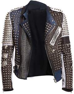 Chaqueta de cuero de bombardero de piel de oveja genuina para hombres con cuello con capucha nueva condición tela de lona para montar en motocicleta - Product Image 5