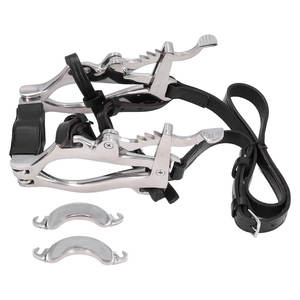 Boquilla de caballo ajustable, herramienta flotante, correa de retención de cuero PU, pantalones, acero inoxidable, Odontología Veterinaria equina - Product Image 1