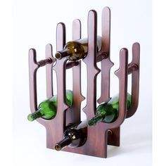 Porta Botellas de Madera Natural con Diseño Minimalista, Perfecto para la Organización de Cocinas y Bares Modernos - Product Image 5