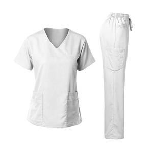 Uniformes hospitaliers tendance gommages médicaux pour femmes ensembles d'uniformes d'allaitement à manches courtes avec broderie personnalisée - Product Image 5