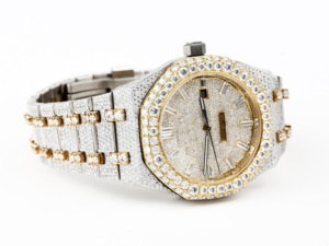 Montre-bracelet mécanique en acier inoxydable avec mouvement ETA, sertie de diamants Moissanite de 41 mm, style Hip Hop de luxe, cadran serti de diamants VVS - Product Image 5