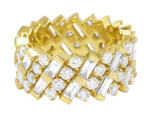 Trendy 10K Gold Band <b>Ring</b> with Lab Grown Diamonds Unique Linked Style Hip Hop <b>Mens</b> Stylish Fashion Jewelry - Product Image 1