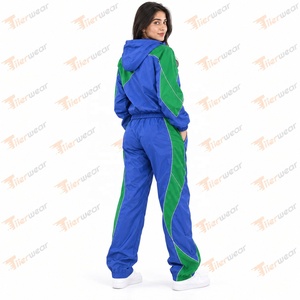 Conjunto Deportivo Tiiierwear para Mujer, Chaqueta y Pantalones con Capucha, Sólido, Cortavientos, Ecológico, Transpirable, de Secado Rápido, Corte Holgado, Dos Piezas - Product Image 3