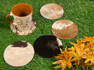 Nouveaux sous-verres en cuir de vache miniature Sous-verres en cuir de vache véritable Sous-verres en cuir de vache assortis Décoration de fête Cadeaux de mariage Décoration de mariage - Product Image 4