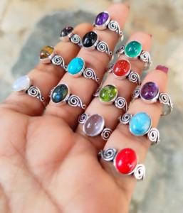 แหวนทองเหลืองกันน้ำสำหรับวันครบรอบแหวนอัญมณีธรรมชาติผสมเงินสเตอลิงสูง - Product Image 3