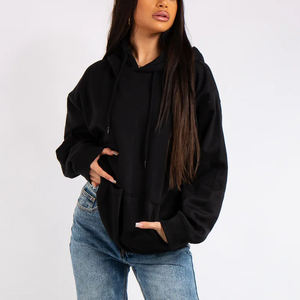 เสื้อฮู้ดดี้และเสื้อสเวตเชิ้ตโอเวอร์ไซส์ OEM/ODM ผ้าฝ้าย 100% 400 GSM สีพื้น ระบายอากาศได้ดี สไตล์ฮิปฮอป สำหรับผู้หญิง ไซส์พลัส - Product Image 4