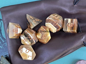Premium Handmade Horn <b>Polyhedral</b> <b>Dice</b> 7-Piece Durable Eco-Friendly Gaming Set for Board RPG Tabletop Collectors Tradebyd - Product Image 3