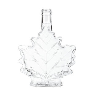 Vente chaude Bouteille <span class=keywords><strong>à</strong></span> spiritueux en verre transparent en forme de feuilles d'<span class=keywords><strong>érable</strong></span> personnalisée Haute qualité 375 ml 750 ml Bouteille de whisky vodka - Product Image 3