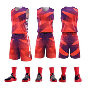 2025 approvisionnement d'usine ensembles d'uniformes de sport de haute qualité 100% Polyester respirant séchage rapide maillot de basket-ball Shorts grande taille - Product Image 2