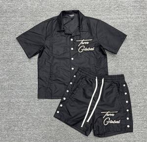 Conjunto de Pantalones Cortos y Chaqueta Cortavientos de Diseño Personalizado, Estilo Deportivo, con Botones, para Hombre, Conjunto de Verano de 2 Piezas - Product Image 5