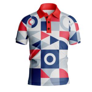 AOP-polo de manga corta para hombre, diseño personalizado, estampado completo, informal, proveedor, 100% algodón, OEM - Product Image 2