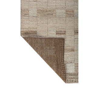 Alfombra de Lana Geométrica Dorada Manifest, Anudada a Mano, Rectangular, Estilo Tabriz, para Sala de Estar Juvenil Re-1597 - Product Image 5