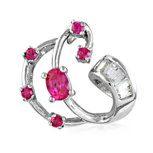 Bague en argent pour femme avec pierre précieuse rubis, boutons de manchette et pinces à cravate élégants, cadeau - Product Image 3