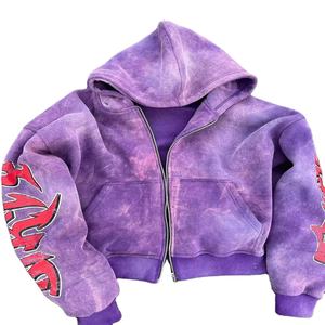 เสื้อฮู้ดสำหรับผู้ชายเสื้อล้างกรดโอเวอร์ไซส์ลายกราฟิกโอเวอร์ไซส์ - Product Image 5