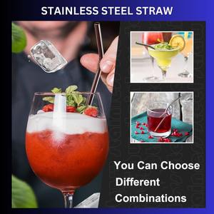 Vente en gros Ensemble de pailles en acier inoxydable de qualité alimentaire écologiques Accessoires pour boissons réutilisables personnalisés pour barmans pour bar - Product Image 6