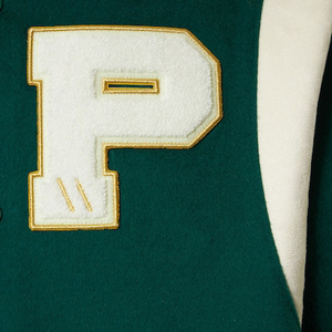 Custom Logo Clothing Manufacturers Custom Varsity <b>Jacket</b> Coat <b>Green</b> Varsity <b>Jacket</b> - Product Image 6