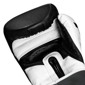 QST noir adulte gants de boxe résistant à la déchirure 8oz-16oz cuir évacuation de l'humidité étanche crochet boucle fermeture unisexe gants - Product Image 4