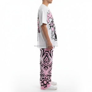 Conjunto Deportivo para Hombre, Camiseta y Pantalones Jogger, Algodón de Alta Calidad, Ecológico, Estampado Personalizado de Dibujos Animados, 220/240 GSM, Verano - Product Image 3